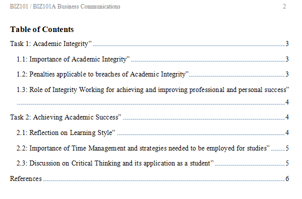BIZ101/BIZ101A Business Communications Assignment Sample Paper-1