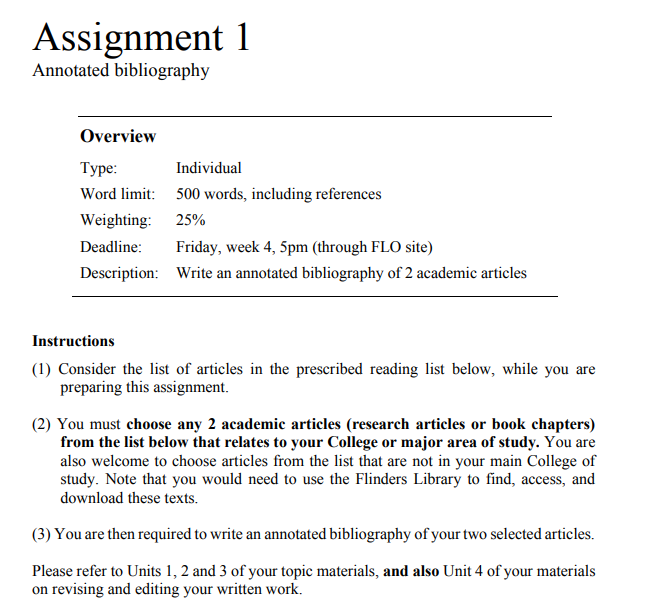 COMS1001 Academic and Professional Communication Bibliography-1