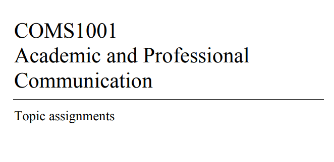 COMS1001 Academic and Professional Communication Bibliography-2