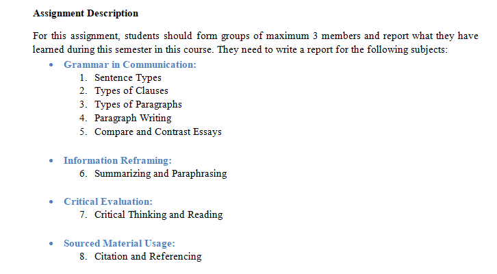 ENG1002 College Communication Assignment Sample Paper-1