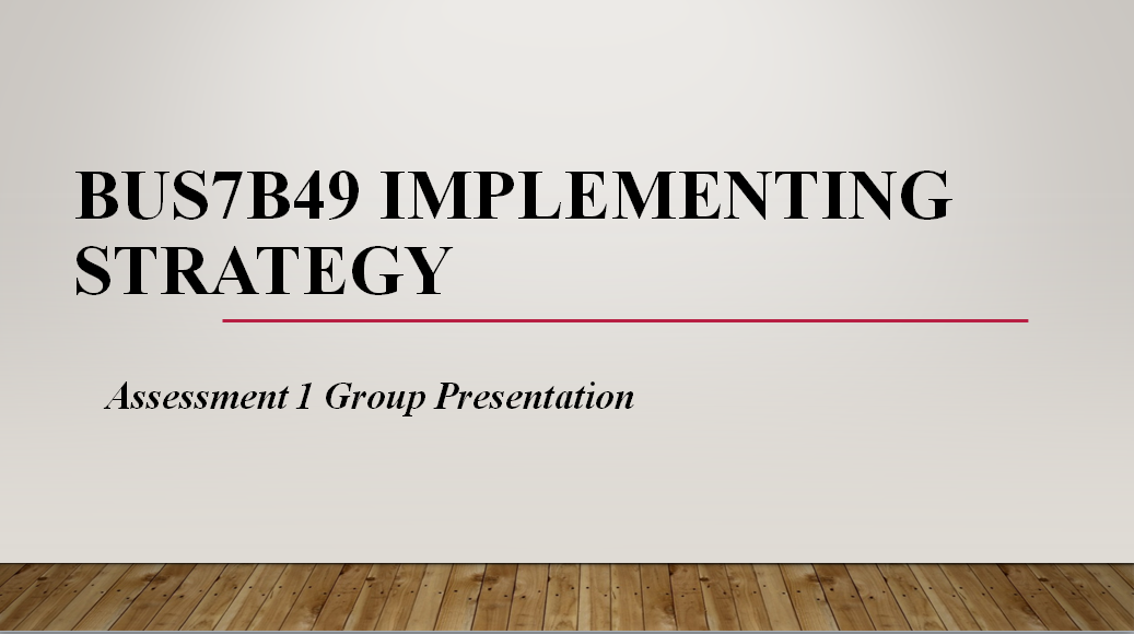 BUS7B49 Implementing Strategy Sample Paper-1