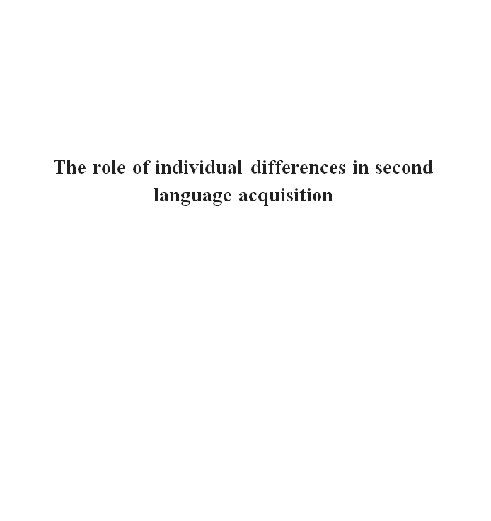 Role of Individuals Differences in Second Language Acquisition Sample Paper-1