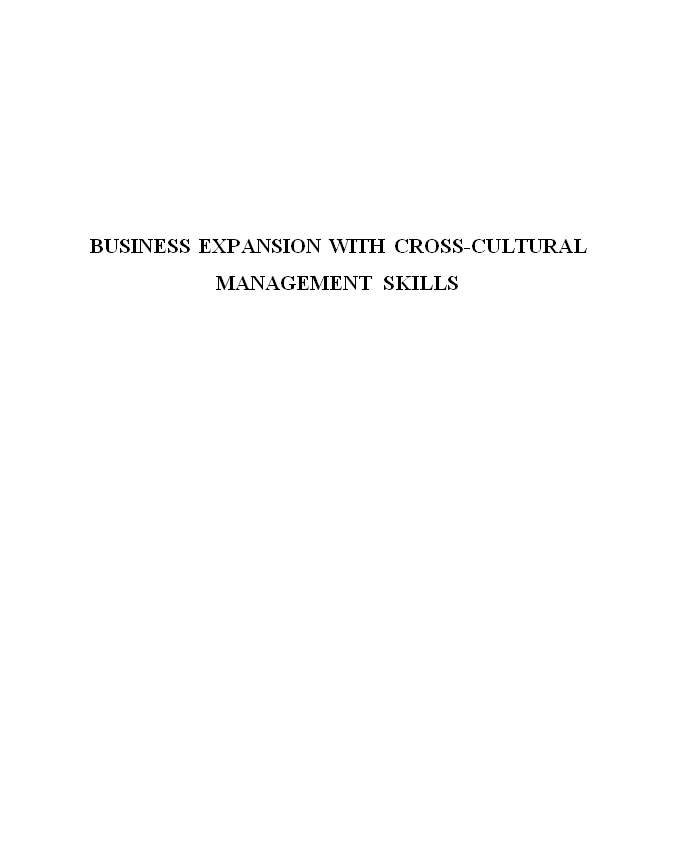 CMM Business expansion with cross-cultural management skills-1